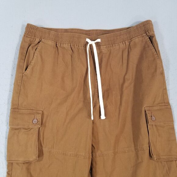 NOBO no boundaries cargo jogger pants men's large brown comfort waist stretch - Picture 2 of 13